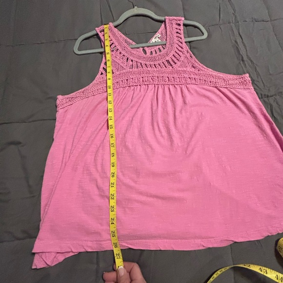 Sonoma Pink Crochet Detail Tank Top - Picture 5 of 7